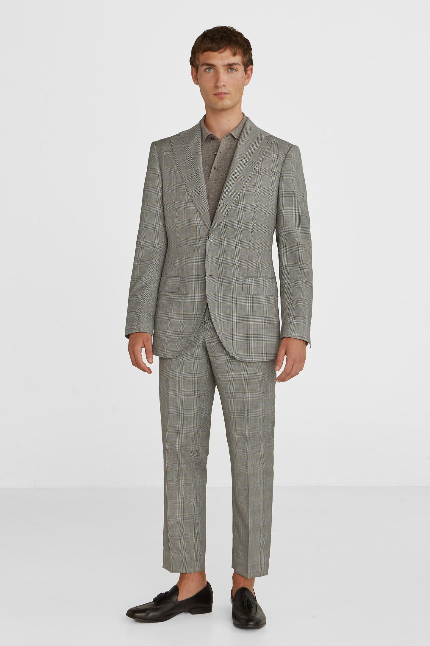 Midnight grey price of wales  custom suit super 120 wool