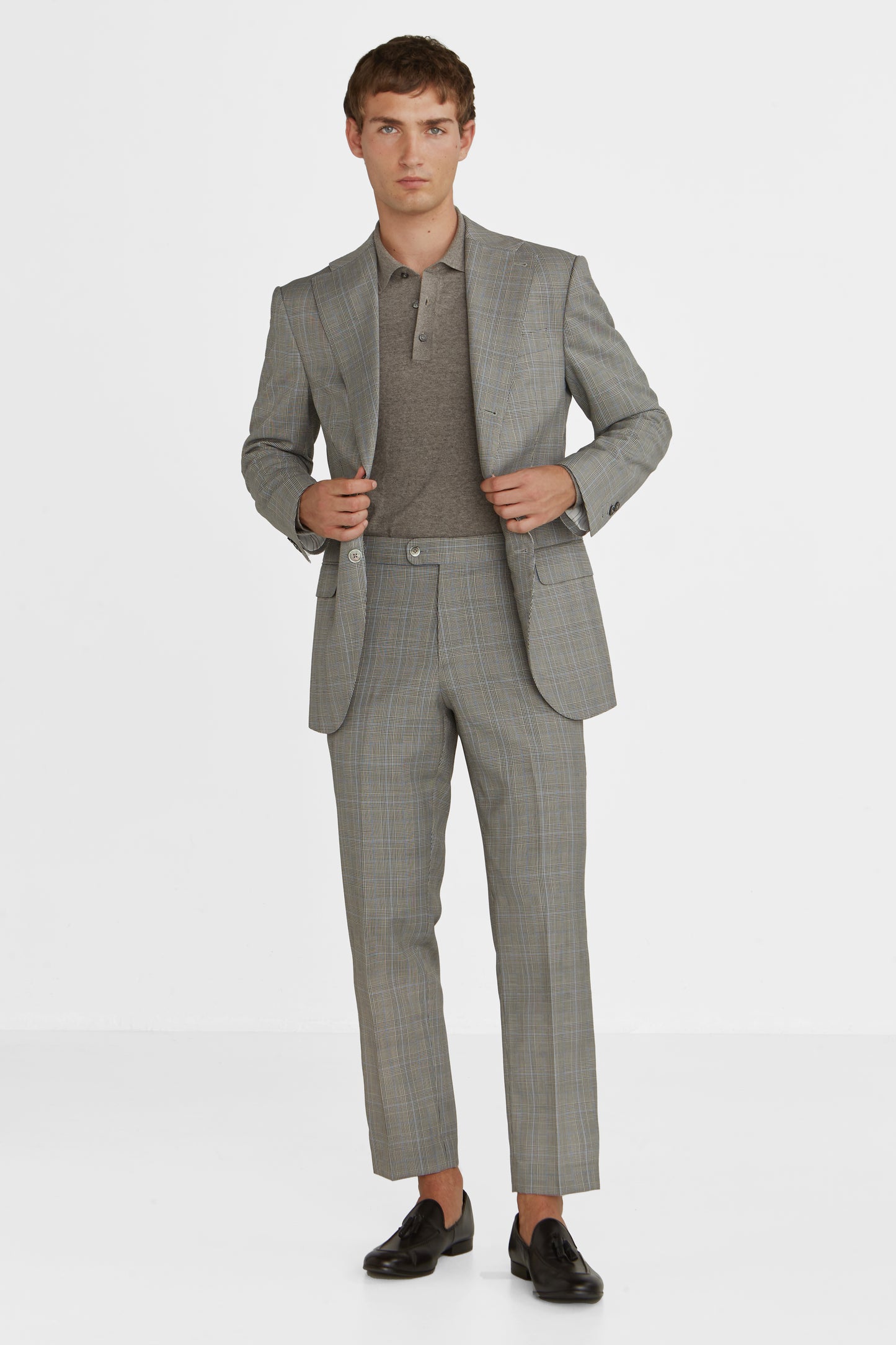 Midnight grey price of wales  custom suit super 120 wool